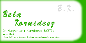 bela kornidesz business card